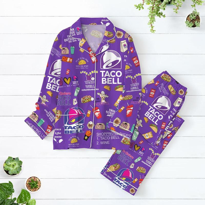 Taco Bell Christmas Pajamas - Festive women’s pajamas perfect for the whole family! Enjoy matching pajama sets for her and him, ideal for cozy holiday celebrations